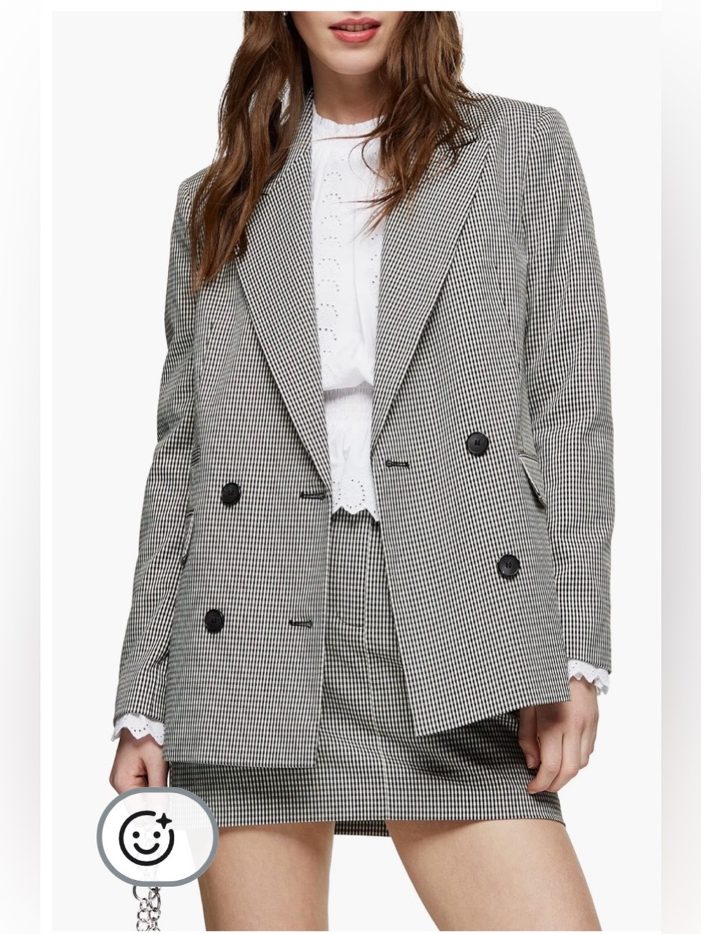 Topshop Mini Dogtooth Double Breasted Blazer
NWOT